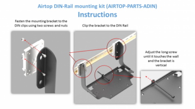 Airtop DIN-skinne beslag til Airtop Wall Mount bracket - CompuLab Nordic